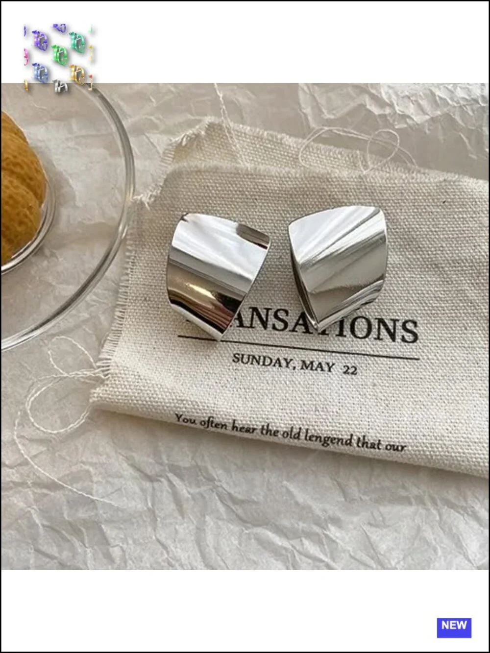 Abstract Geometric Statement Stud Earrings Hypoallergenic Brass